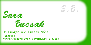 sara bucsak business card